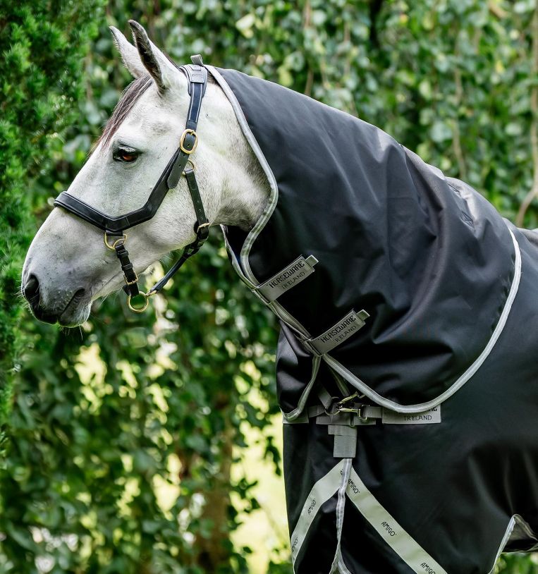 Horseware Amigo 1200D Xl Turnout Hood 150g Black/Titanium Grey & Silver, Gr. M