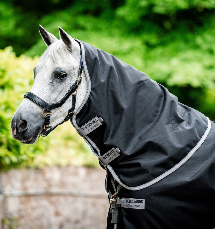 Horseware Amigo 1200D Turnout Halsteil 150g Black/Titanium Grey & Silver, Gr. X Small
