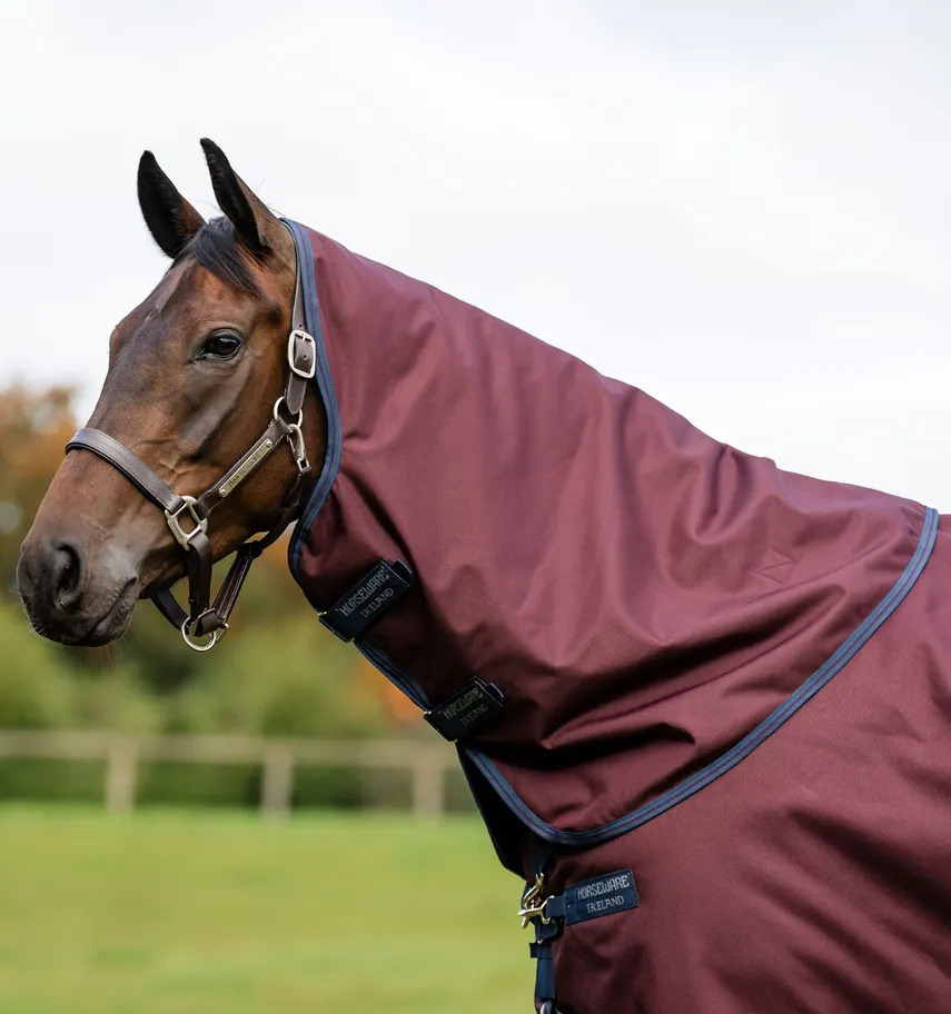Horseware Amigo 1200D Turnout Halsteil 0g Burgundy/Navy & Titanium Grey, Gr. X Large