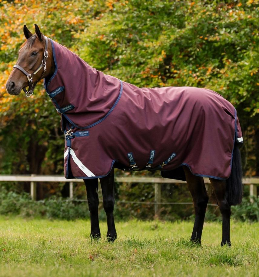 Horseware Amigo 1200D Plus Turnout 0g Burgundy/Navy & Titanium Grey, Gr. 130 cm