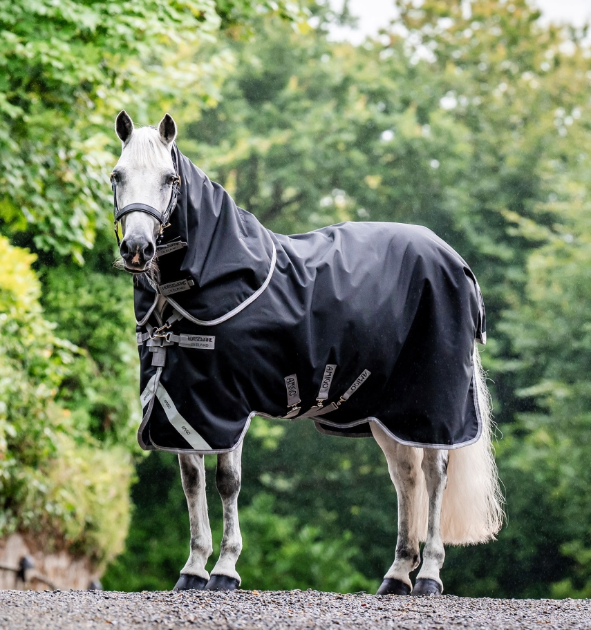 Horseware Amigo 1200D Plus Turnout 250g Black/Titanium Grey & Silver, Gr. 115 cm