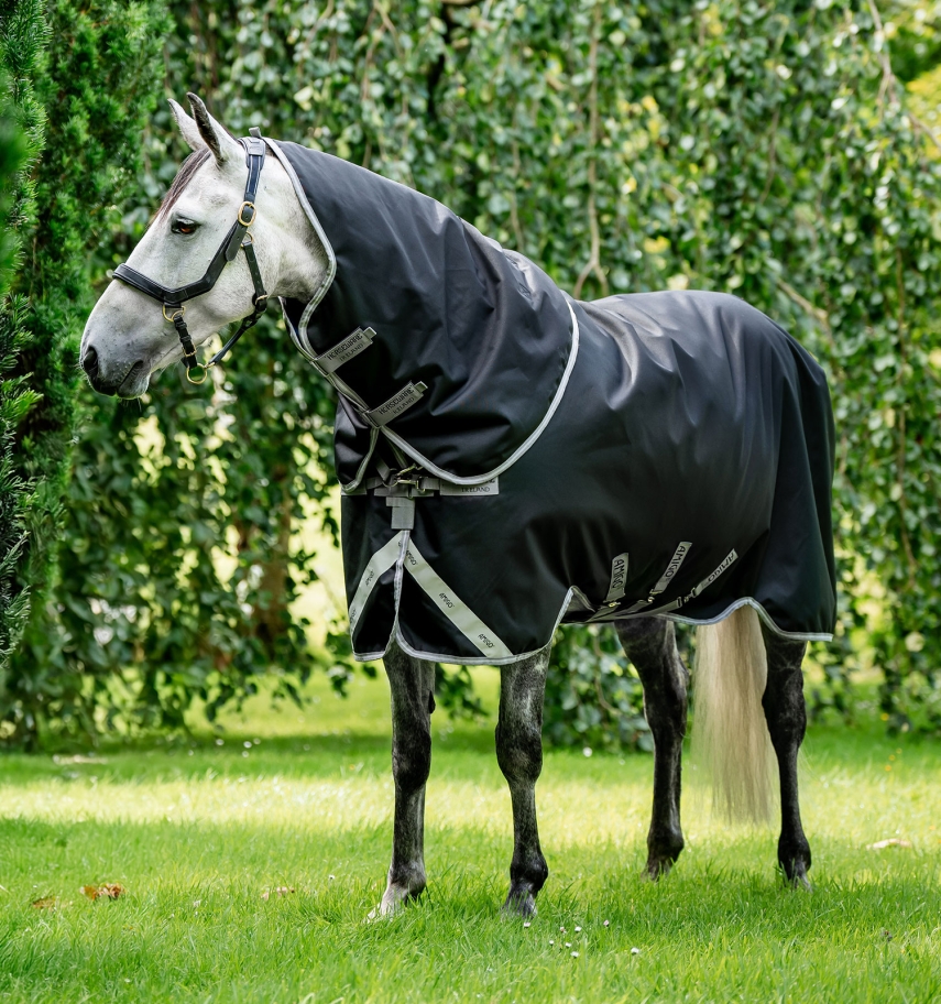 Horseware Amigo 1200D Plus Turnout 100g Black/Titanium Grey & Silver, Gr. 130 cm