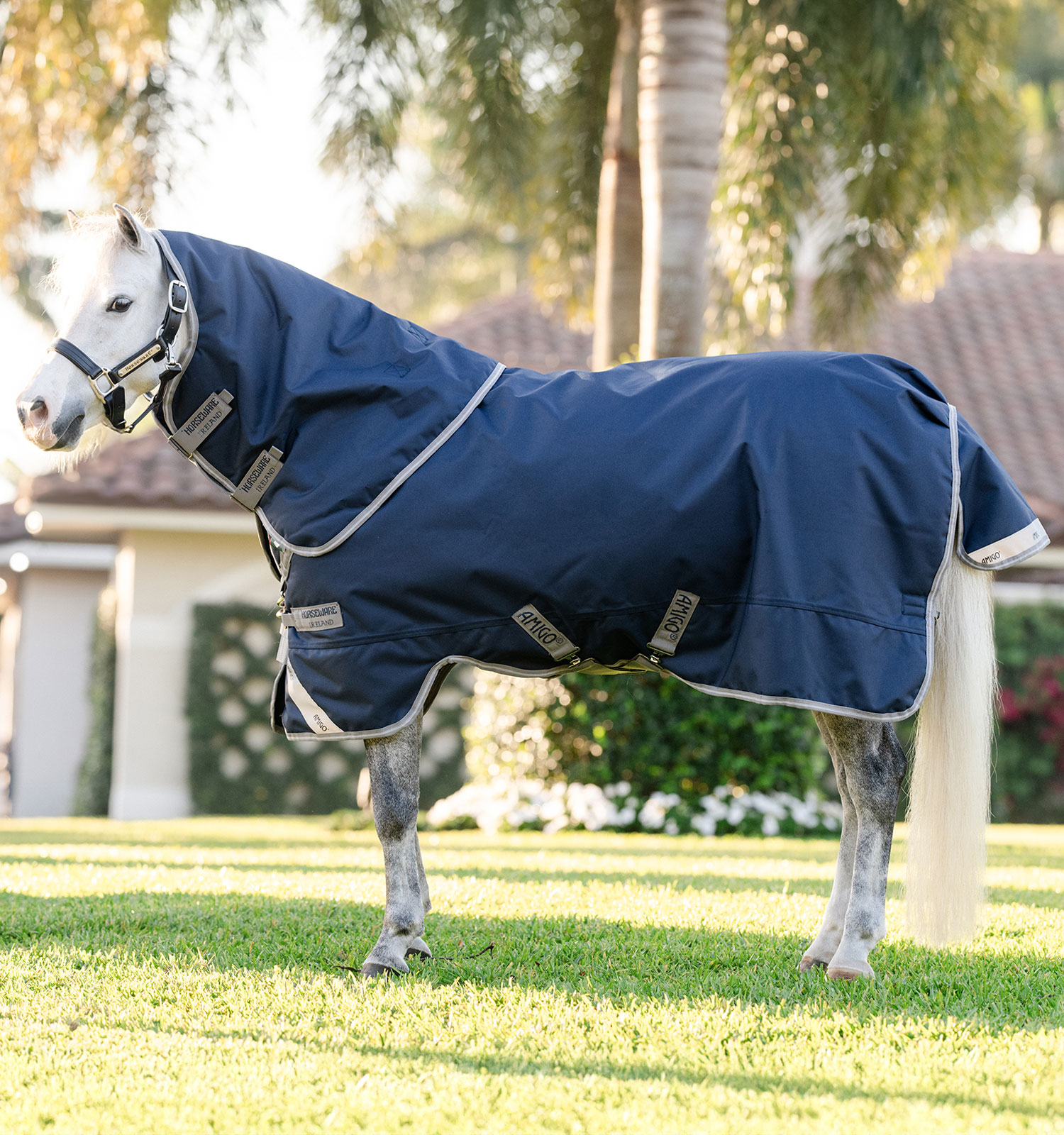 Horseware Amigo 1200D Plus Pony Turnout 0g Navy/Titanium Grey & Silver, Gr. 125 cm