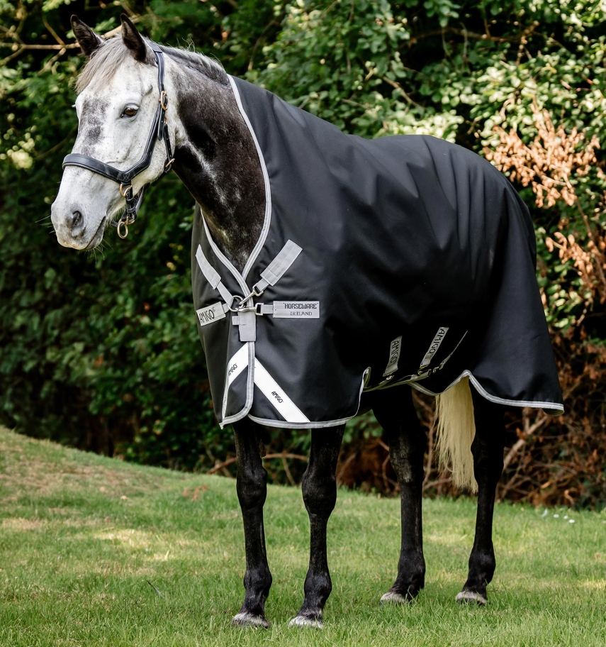 Horseware Amigo 1200D Wug Weidedecke 150g Black/Titanium Grey & Silver, Gr. 155 cm