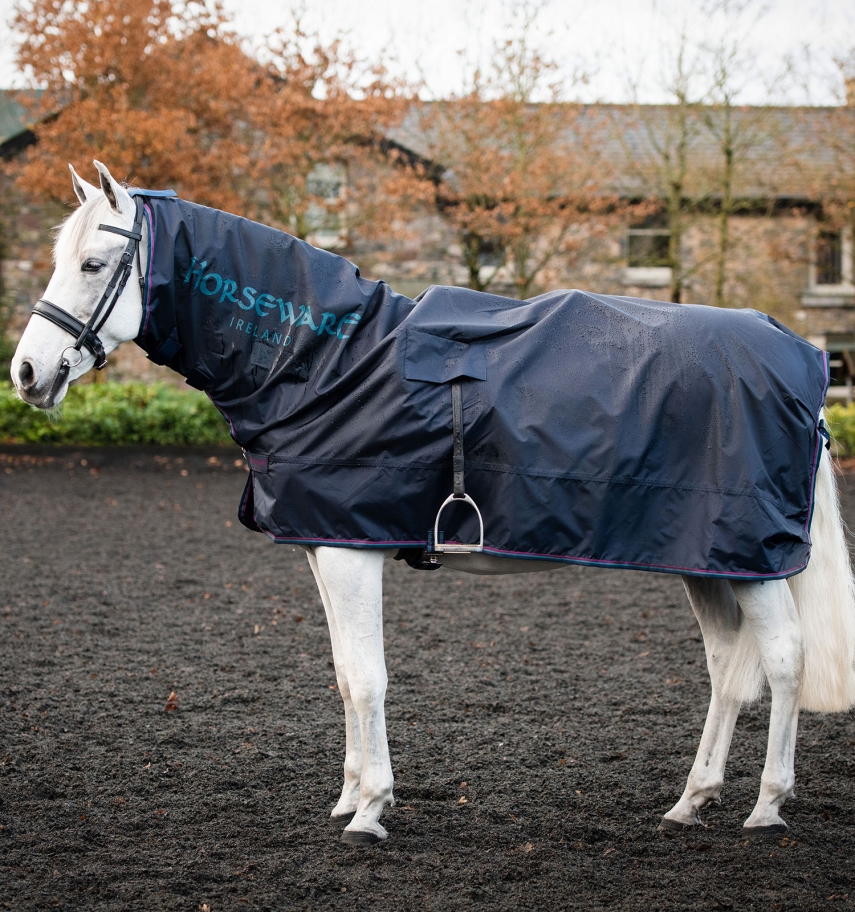 Horseware Rambo Mack in a Sack Navy/Burgundy & Teal & Navy, Gr. X Large