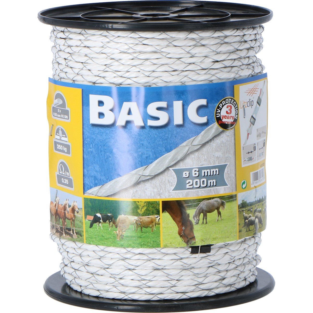 Kerbl Basic Classe Pe-Seil 6mm 200m, weiß