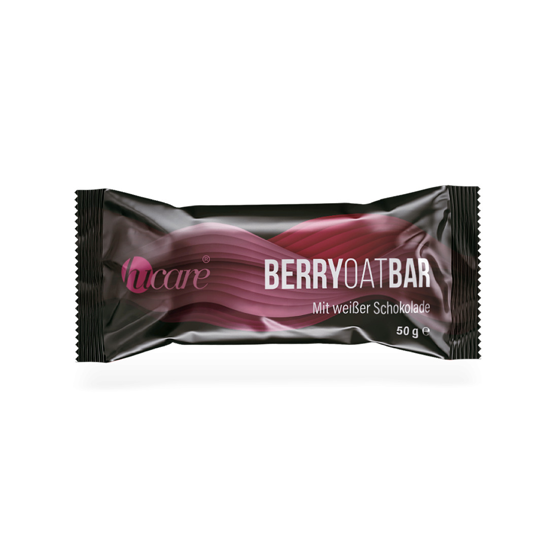 hucare Berry Oat Bar Müsliriegel 50 g 10er Box Mit weißer Schokolade