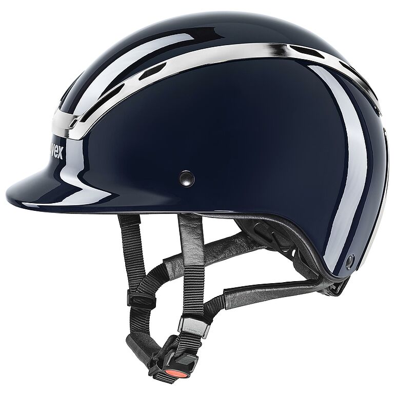 uvex Exxeed Shiny Chrome Reithelm Navy, Gr. M-L