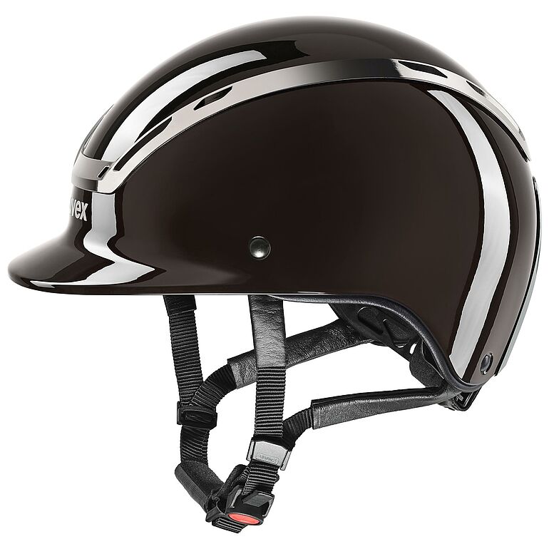 uvex Exxeed Shiny Chrome Reithelm Mocca, Gr. S-M