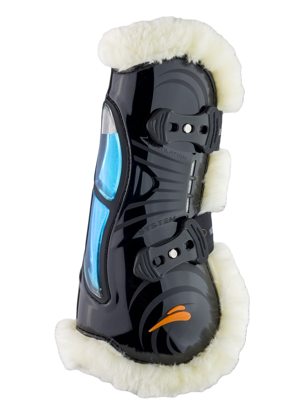 eQuick® eAirshock Gamaschen Fluffy mit Kunstfell Black, Gr. L
