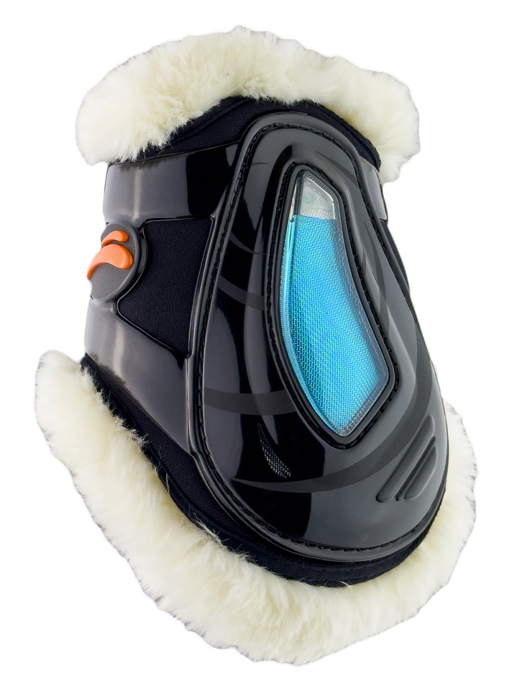 eQuick® eAirshock Streichkappen Fluffy mit Kunstfell Black, Gr. L