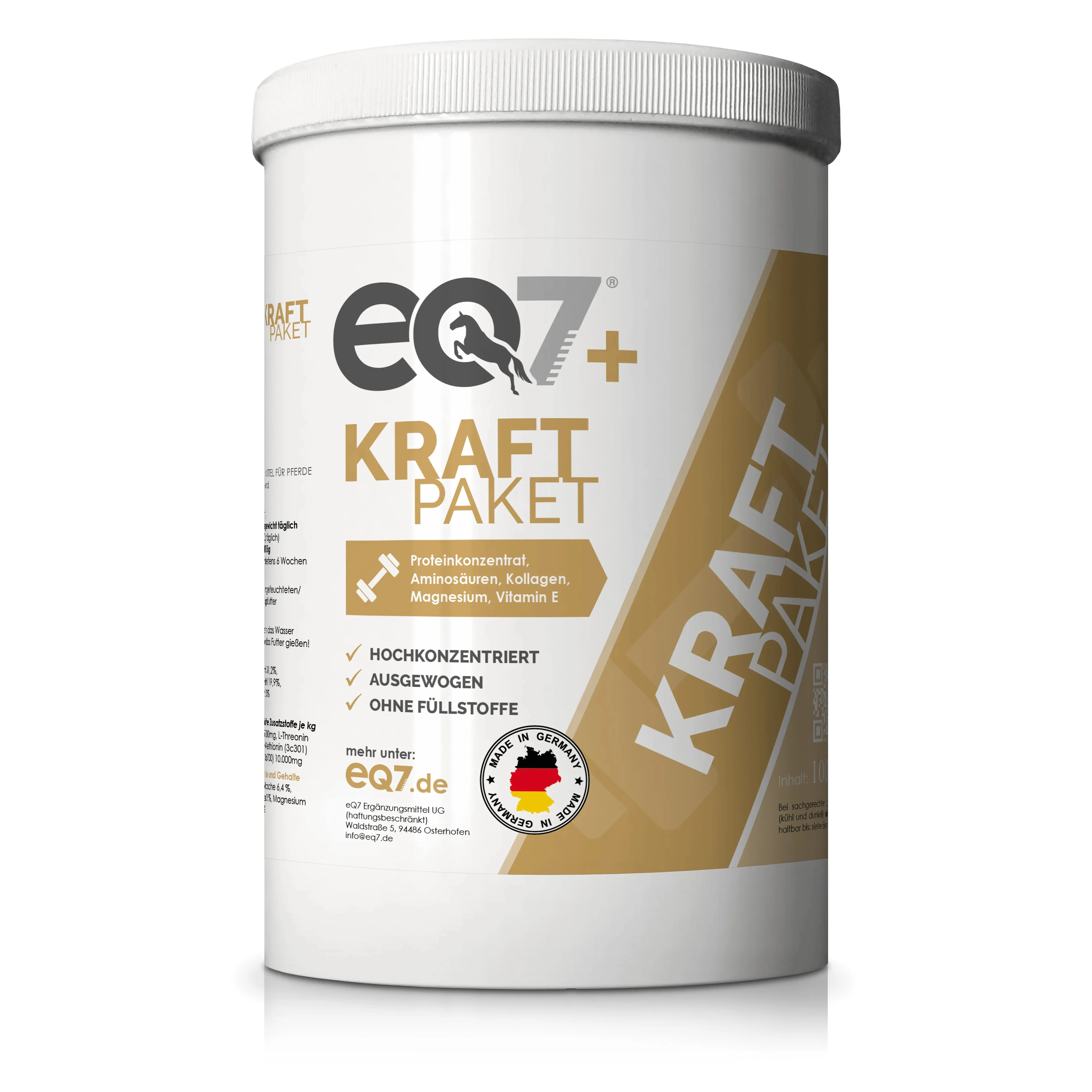 eQ7+ Kraftpaket 1 kg Dose Masse mit Klasse