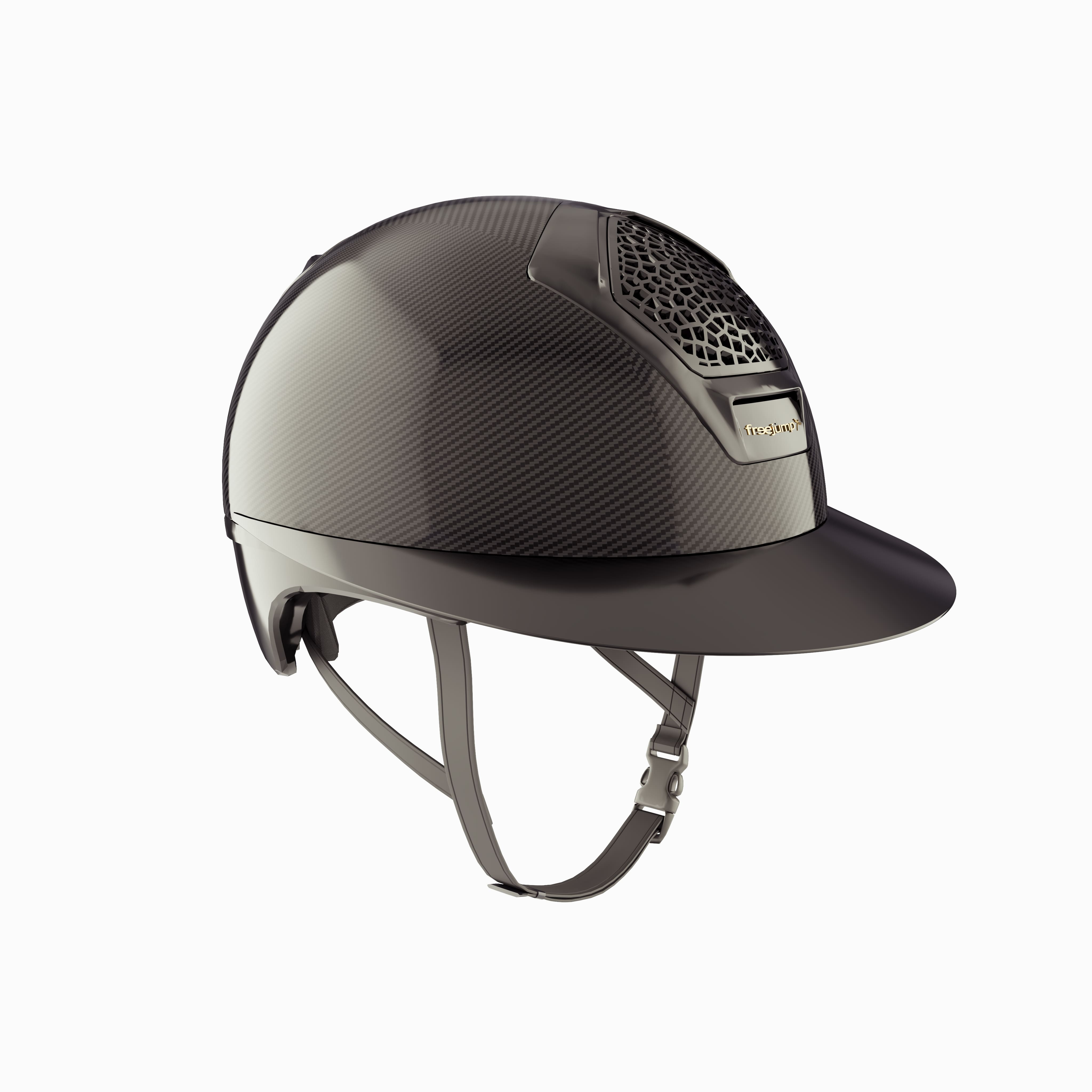 Freejump Reithelm Voronoï Carbon ohne Schläfenschutz Glossy Schwarz, Gr. L