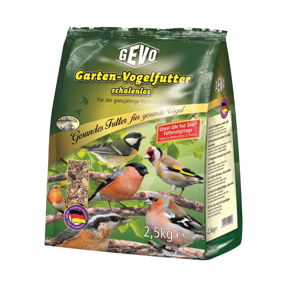 Gevo Gartenvogelfutter schalenlos 2,5 kg Für die Ganzjahresfütterung