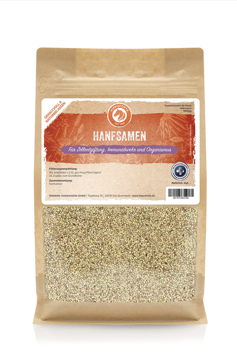 Hippoforte Hanfsamen 1kg Ganze Hanfsamen als Nährstoffquelle
