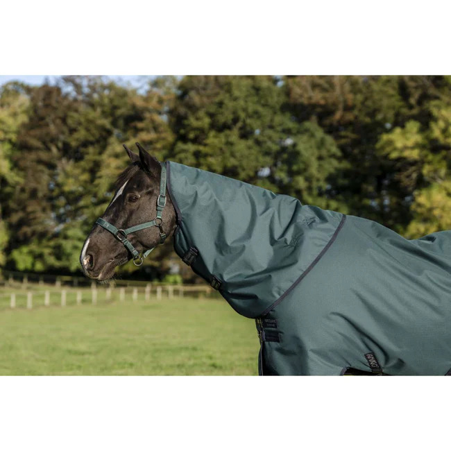 Horseware Amigo 150g Ripstop 900D Turnout Halsteil Xs (100-110 cm), Dynasty Green/Navy & Silver