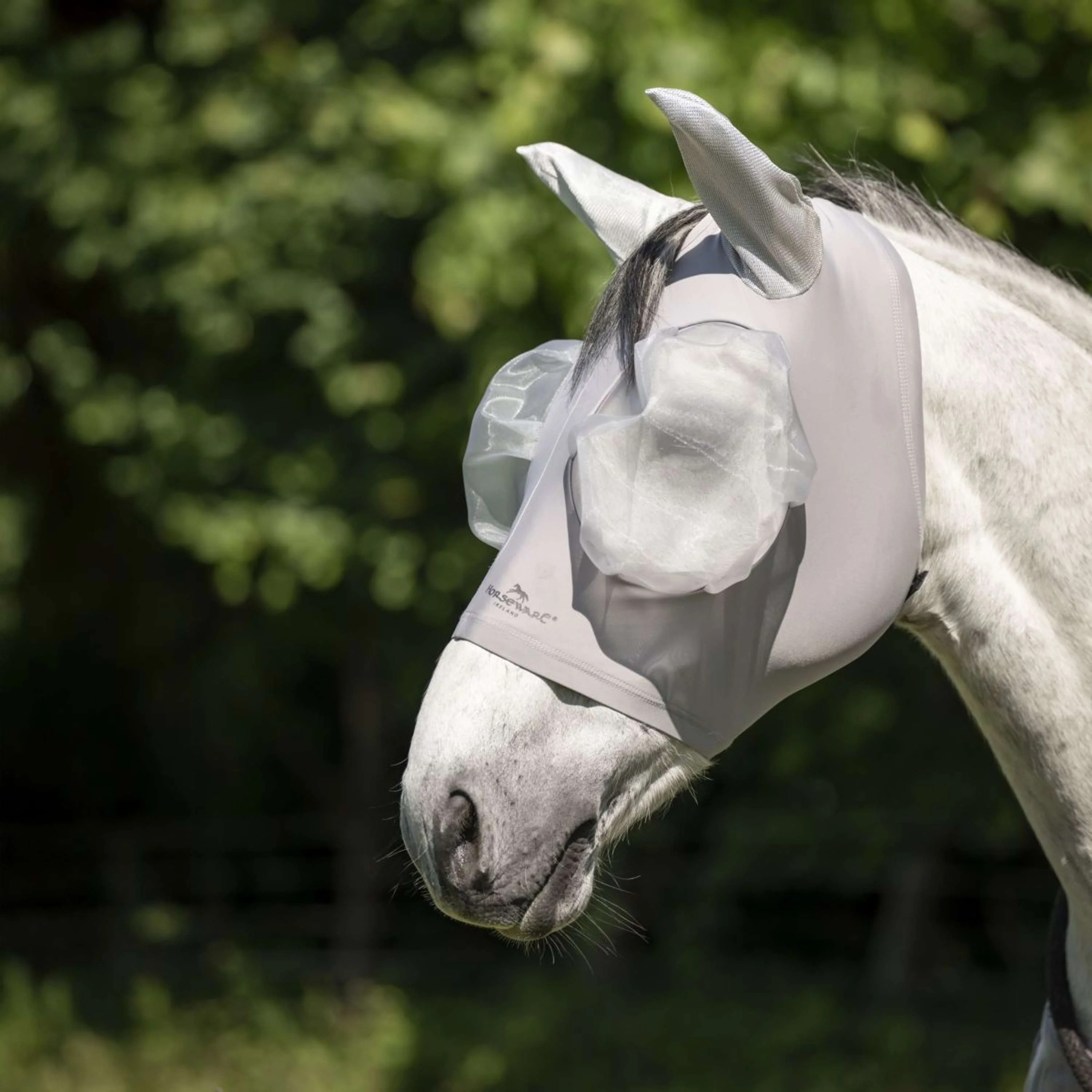 Horseware Defense Fliegenmaske Silver/Silver / Vb