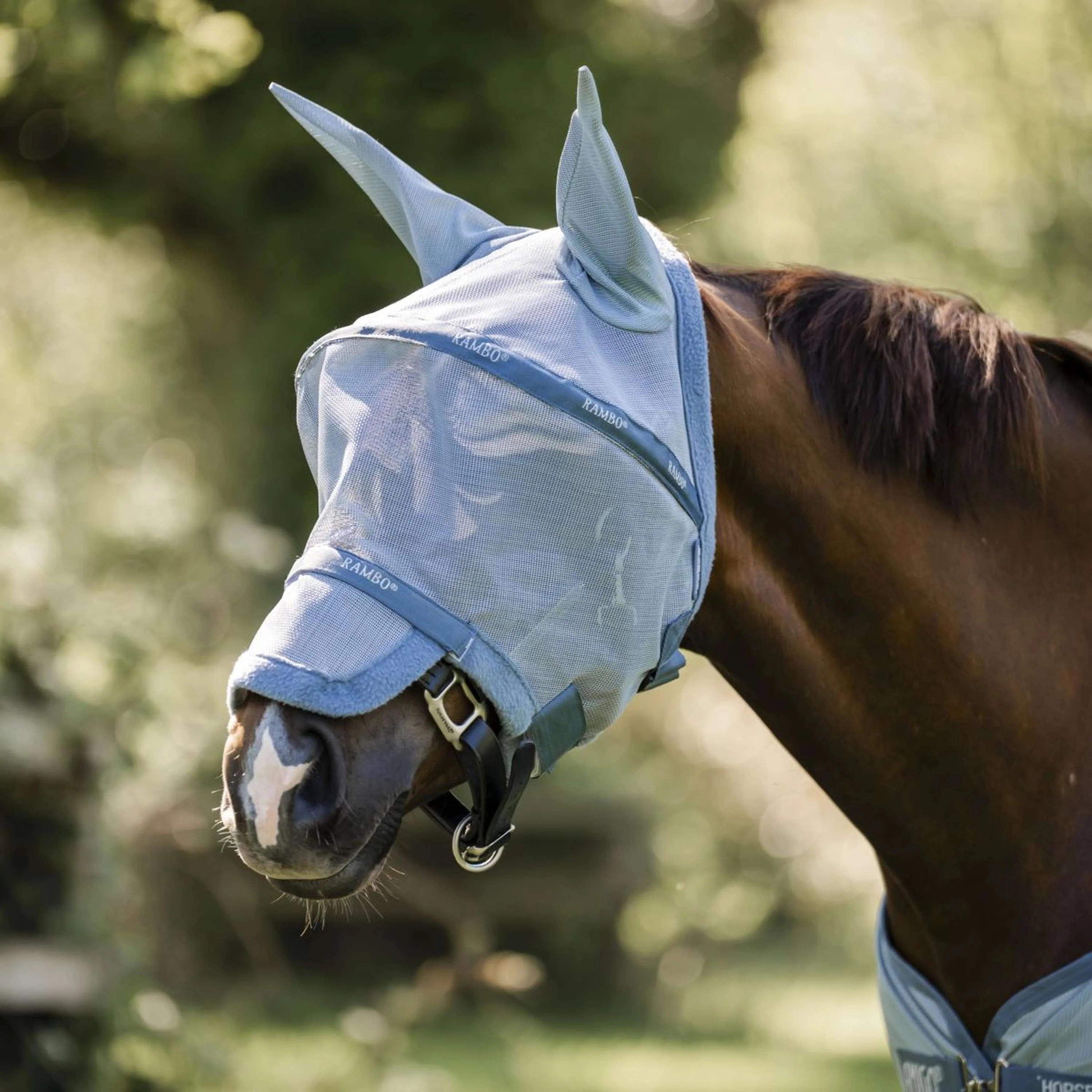 Horseware Rambo Fliegenmaske Heather Blue/Blue & Silver / Wb