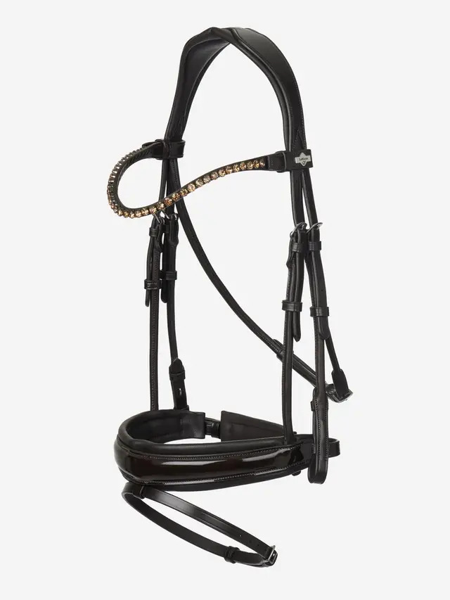LeMieux Kudos Patent Rundgenähte Dressurtrense Brown, Pony