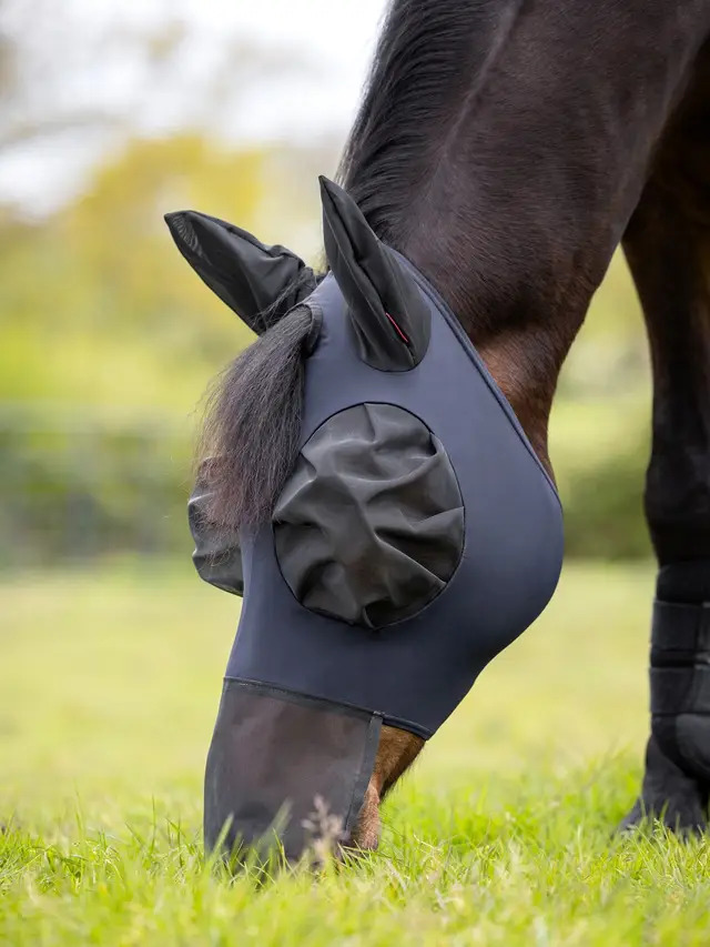 LeMieux Bug Relief Vollmaske Fliegenmaske Navy, S