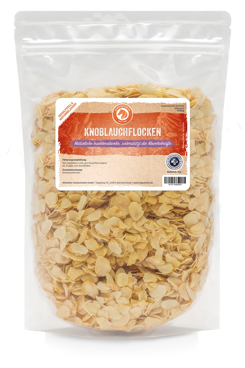 Hippoforte Knoblauchflocken 1 kg Naturbelassene Insektenabwehr