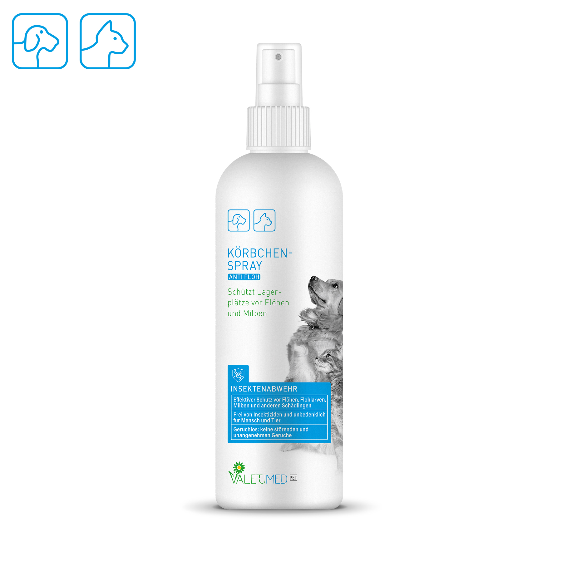 Valetumed Körbchenspray Home 200 ml Schütz die Lagerplätze vor Flöhen und Milben