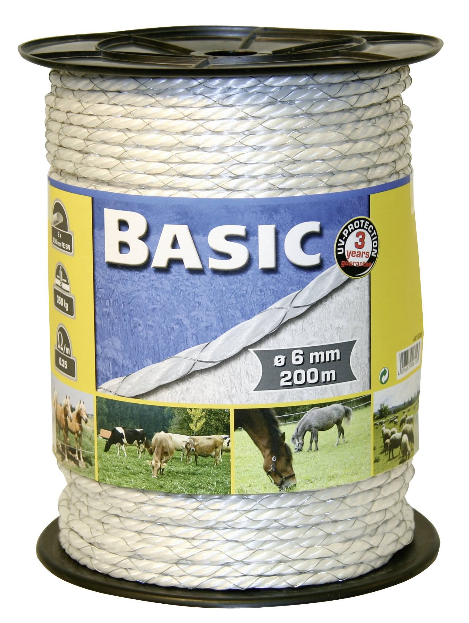 Kerbl Basic Classe E-Seil 6mm 200m, weiß