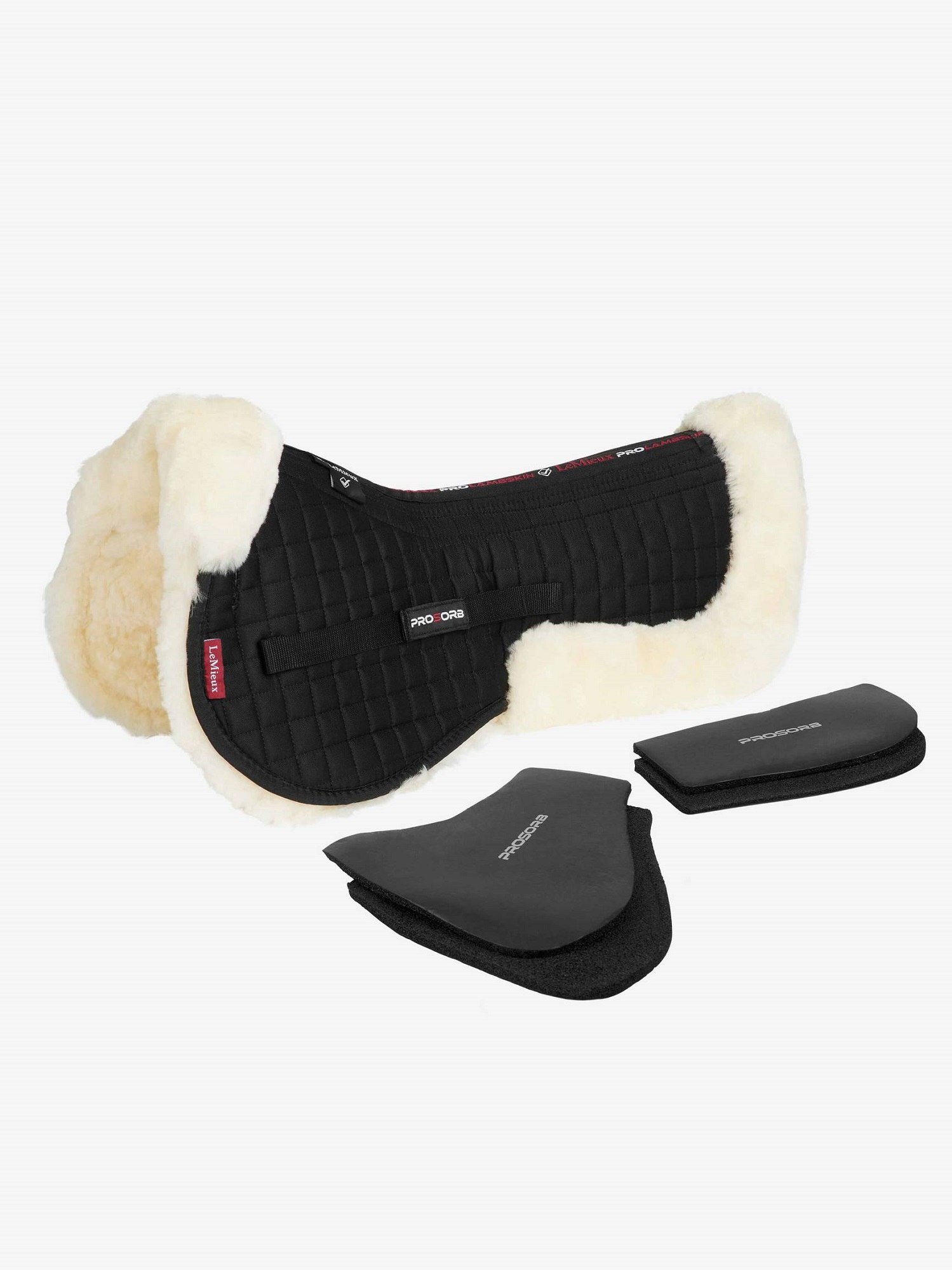 LeMieux ProSorb Lammfell Halfpad Black/Natural, L