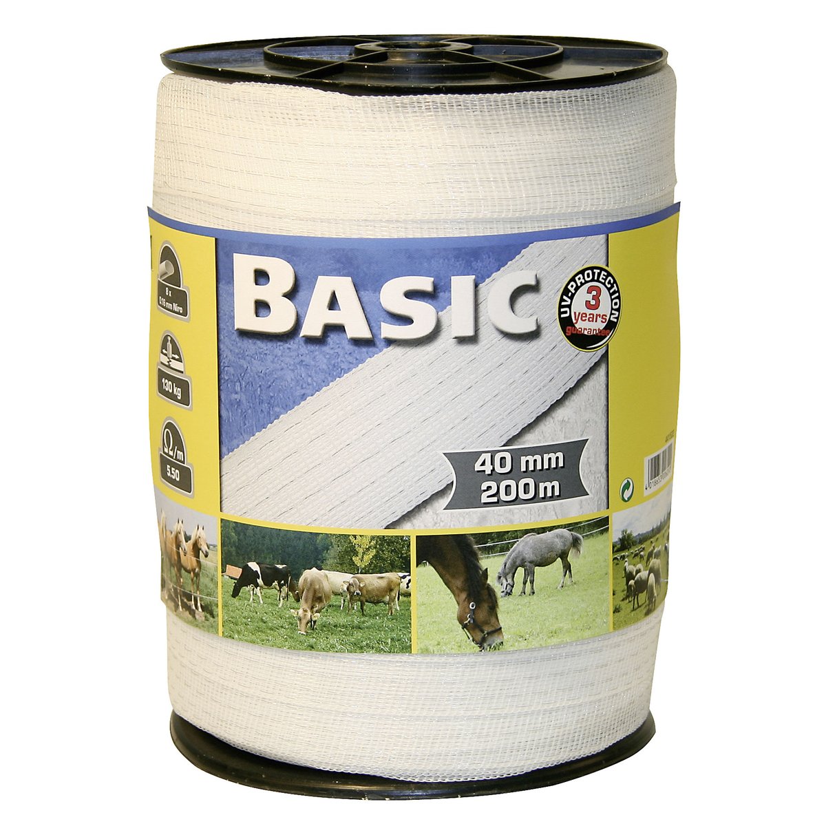 Kerbl Basic Classe-Weideband 200m 40mm, weiß