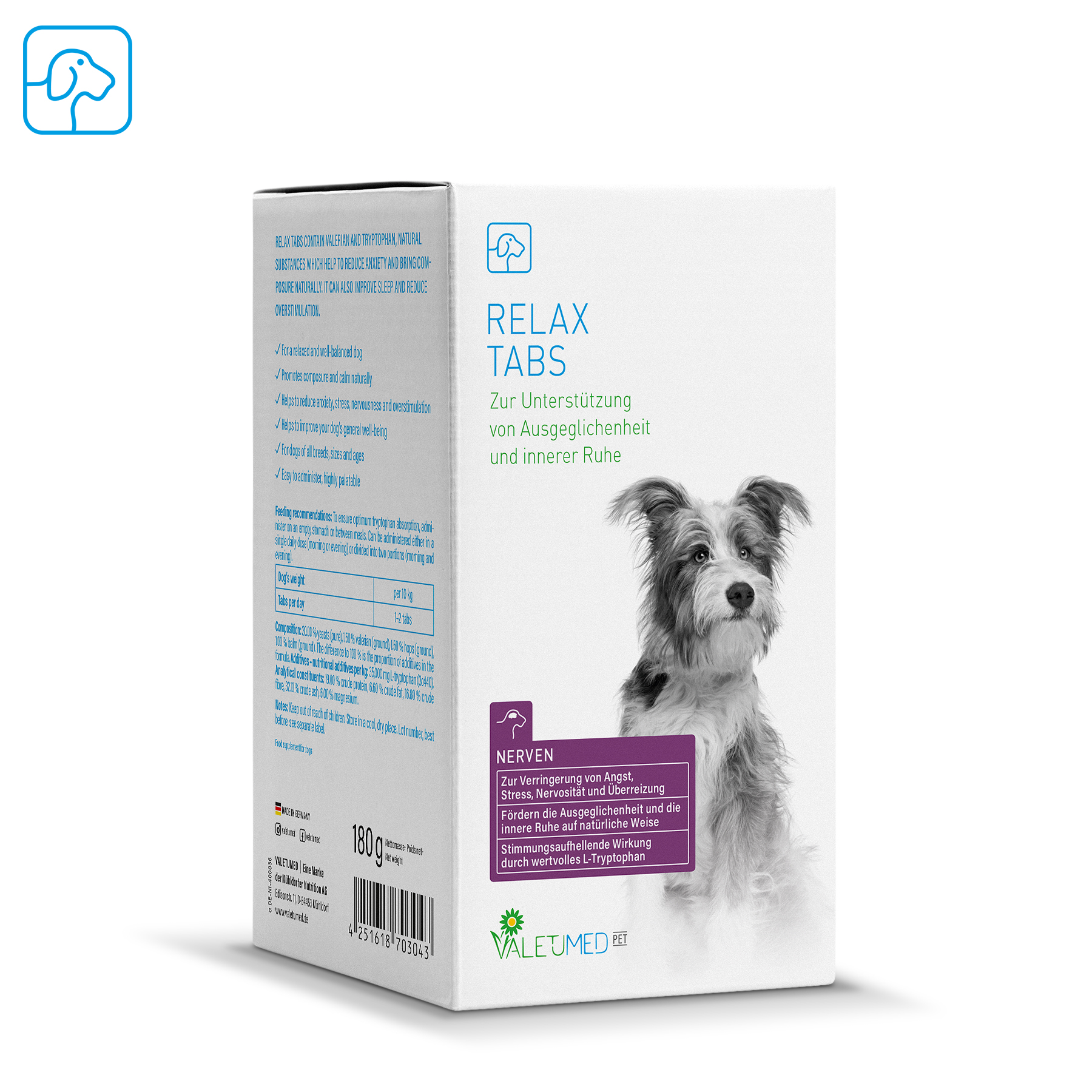 Valetumed Relax Tabs 180 g Zur Unterstützung von Ausgeglichenheit und innerer Ruhe