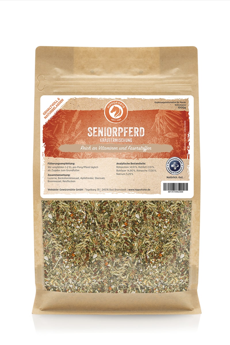 Hippoforte Seniorpferd Kräutermischung 1 kg Kräutermischung für Seniorpferde