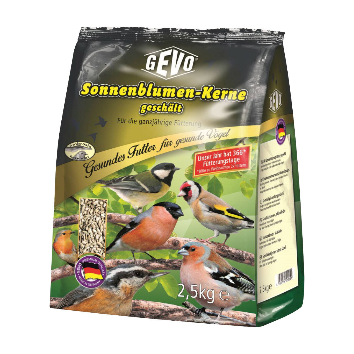 Gevo Sonnenblumenkerne geschält 2,5 kg Für die Ganzjahresfütterung