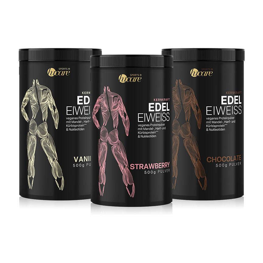 hucare Vegan Protein Bundle Vegan Protein Bundle mit 3 Sorten für tägliche Eiweißzufuhr & Muskelregeneration