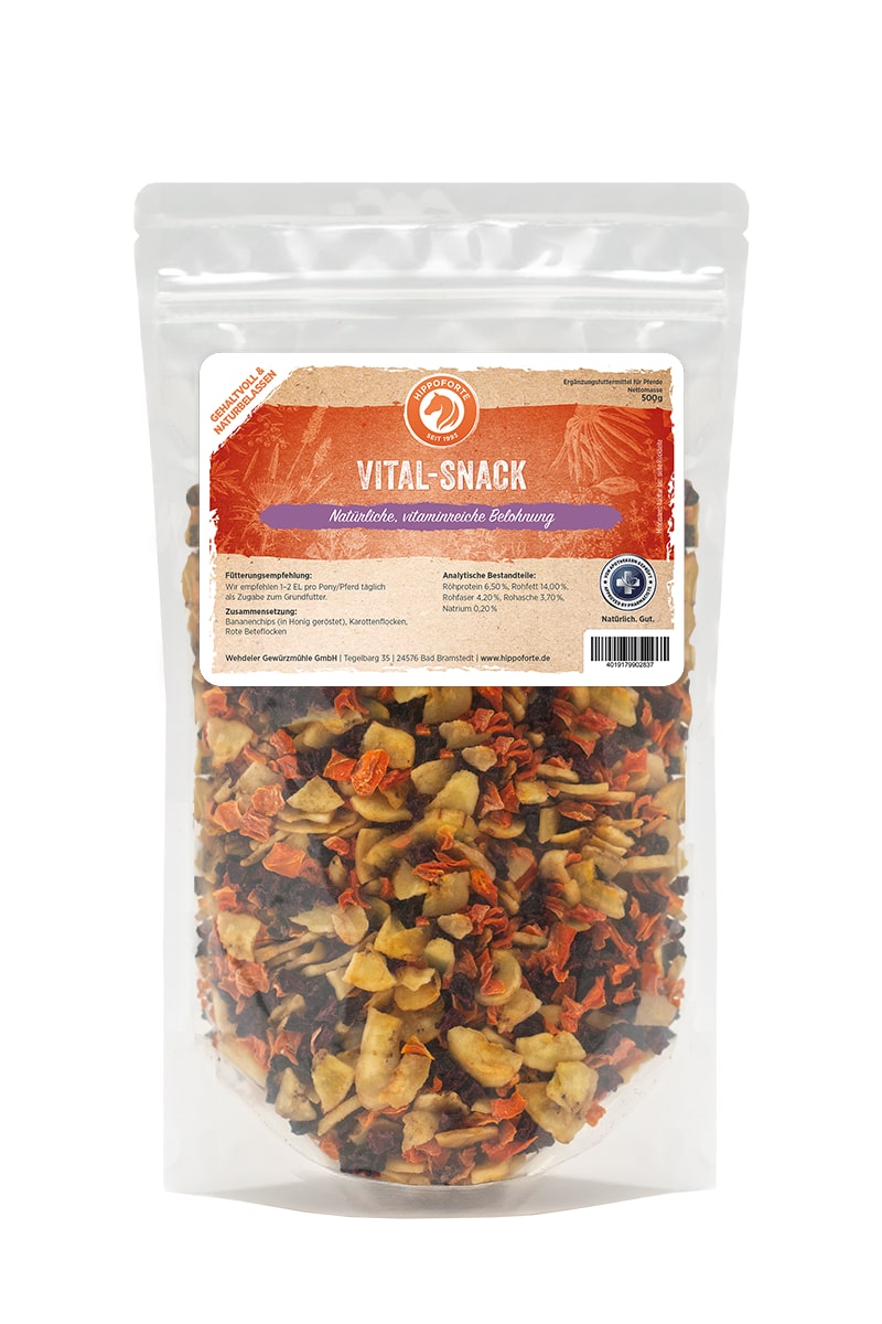 Hippoforte Vital-Snack 0,5 kg Fruchtiger Snack mit Vitaminen