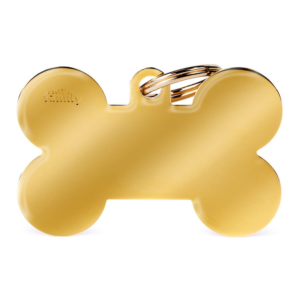 MyFamily Hundemarke Basic Xl Knochen Gold 48 x 31 mm