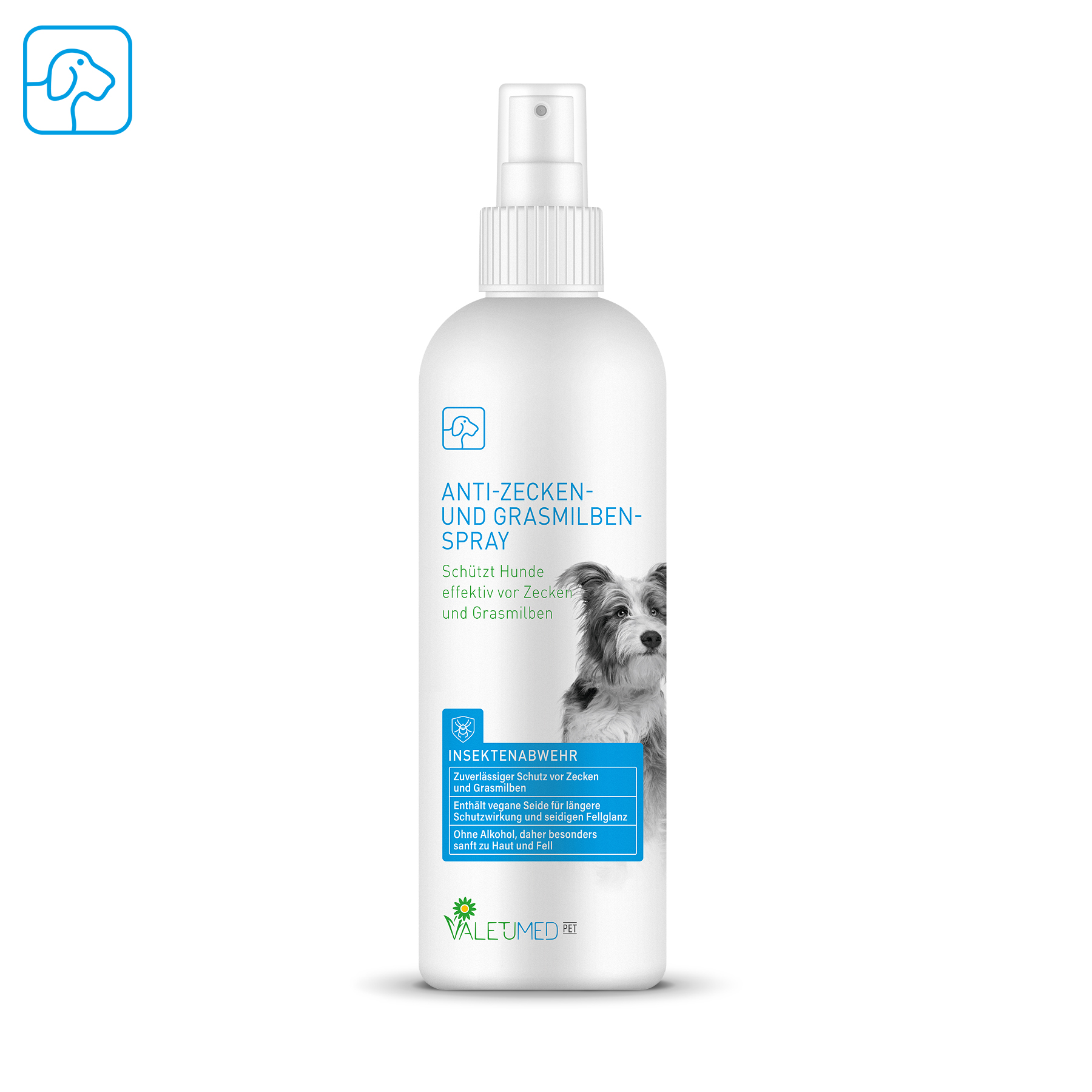 Valetumed Anti-Zecken-Grasmilbenspray 200 ml Zuverlässiger Schutz vor Zecken und Grasmilben