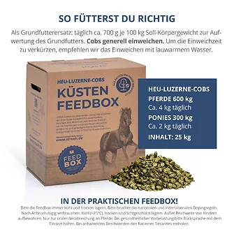 Produkt Bild STRÖH Küsten Heu-Luzerne Cobs 25 kg Feedbox 4
