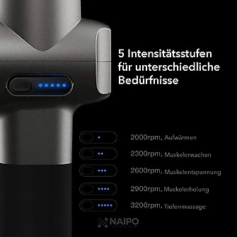 Produkt Bild NAIPO Pro Massagepistole, Anthrazit-Schwarz 3