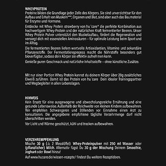 Produkt Bild hucare Whey Protein Strawberry 30 g Probe 2