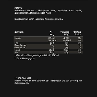 Produkt Bild hucare Whey Protein Vanilla 30 g Probe 3